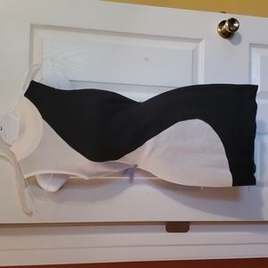 Black & white mock turtle neck sweater  mini dress / tunic